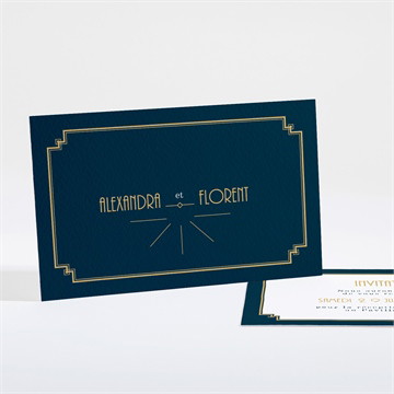 Carton d'invitation mariage art déco