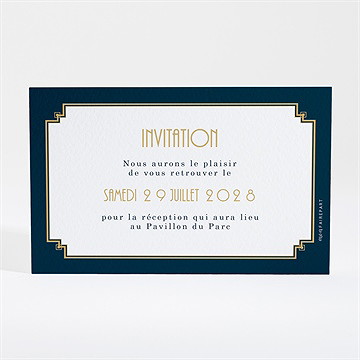 Carton d'invitation mariage art déco - Dos de l'invitation