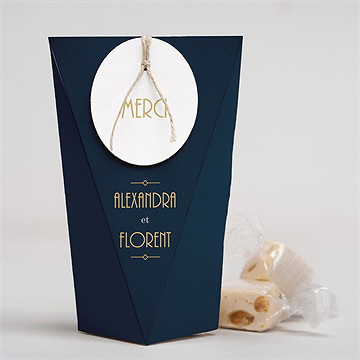 Boîte surprise mariage art déco