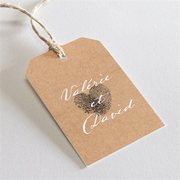 Etiquette mariage coeur croisé