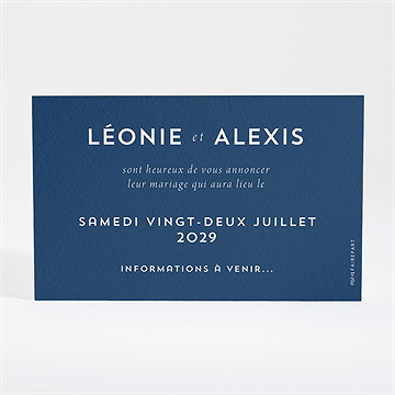 Save the Date mariage uniques empreintes - Dos du save the date