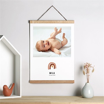 Affiche naissance arc en ciel - Mise en situation