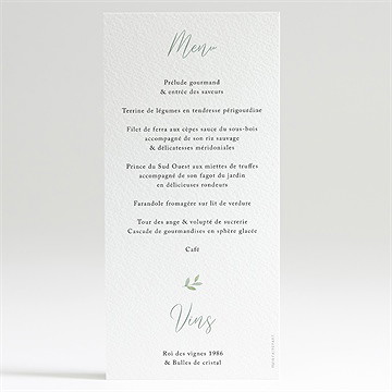 Menu mariage le fil de notre histoire - Dos du menu