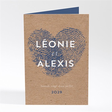 Menu mariage uniques empreintes