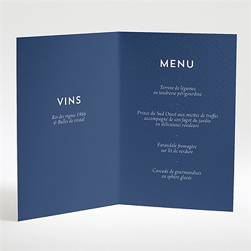 Menu mariage uniques empreintes - Intérieur du menu