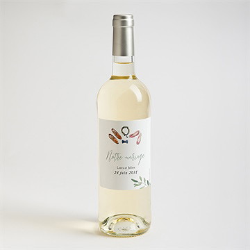 Etiquette de bouteille mariage le fil de notre histoire - Mise en situation