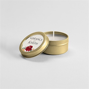Bougie mariage jolis coquelicots - Mise en situation