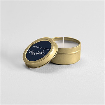 Bougie mariage bleu minéral - Mise en situation