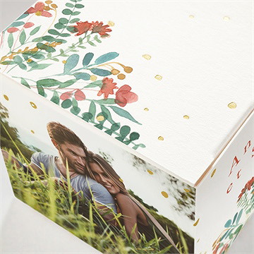 Boîte de dragées mariage notre promesse - Marquage à chaud OR