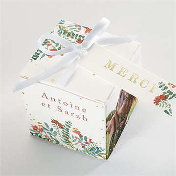 Boîte de dragées mariage notre promesse - Dessus de la boîte