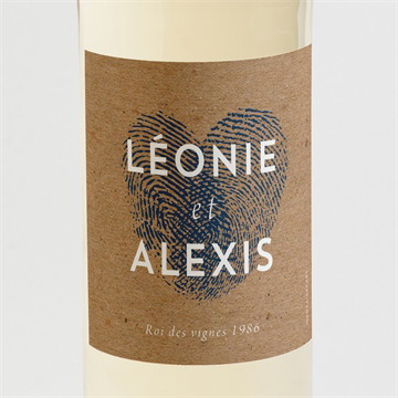 Etiquette de bouteille mariage uniques empreintes