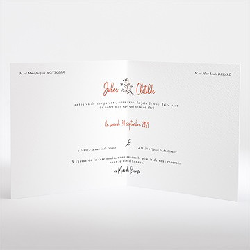 Faire-part mariage champetre van life - Intérieur du faire-part