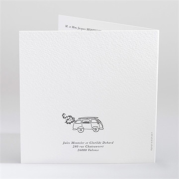 Faire-part mariage champetre van life - Dos du faire-part
