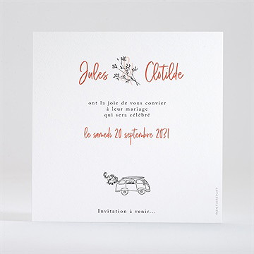 Save the Date mariage champetre van life - Dos de la carte