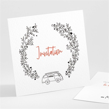 Carton d'invitation mariage champetre van life