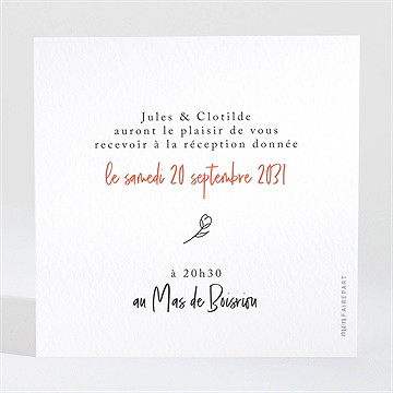 Carton d'invitation mariage champetre van life - Dos du carton