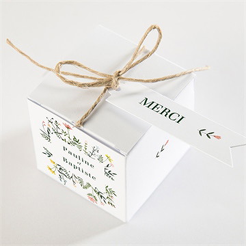 Boîte de dragées mariage encadrés - Dessus de la boîte