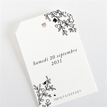 Etiquette mariage champetre van life - Dos de l'étiquette