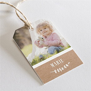 Etiquette baptême pele mele photo original