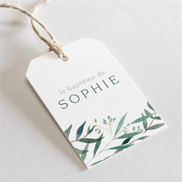 Etiquette baptême jolie annonce champêtre