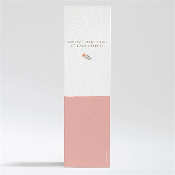 Signet baptême initiales à motifs - Dos du signet