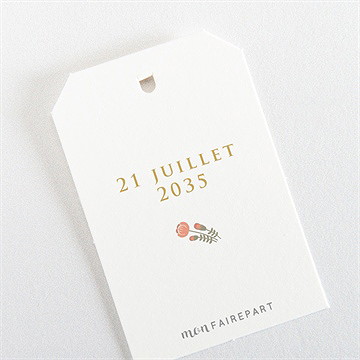 Etiquette baptême initiales à motifs - Dos de l'étiquette