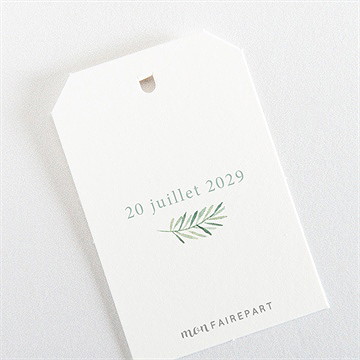 Etiquette baptême feuilles et or - Dos de l'étiquette