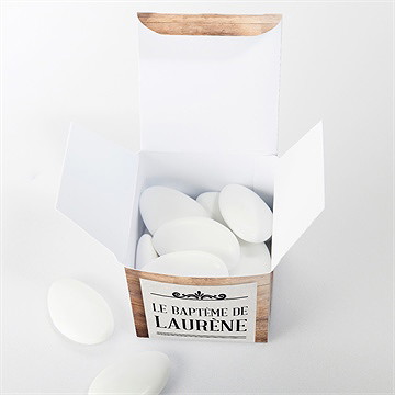 Boîte de dragées baptême maison du baptême ! - Dessus de la boîte