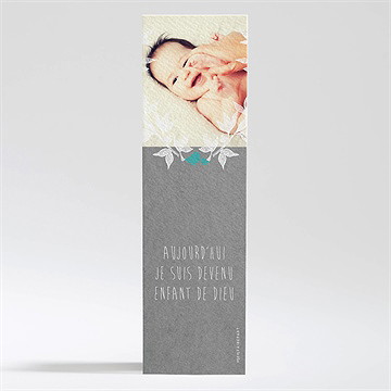 Signet baptême découpe originale - Dos du signet