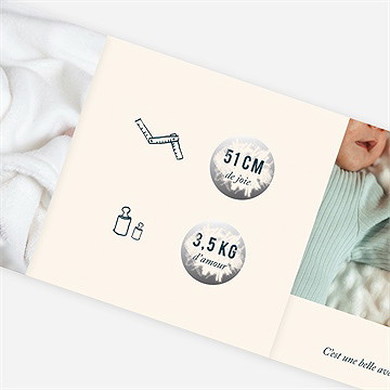 Faire-part naissance baby love - Détail du faire-part