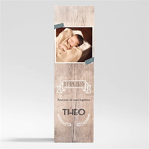 Signet baptême marque page kraft magnet