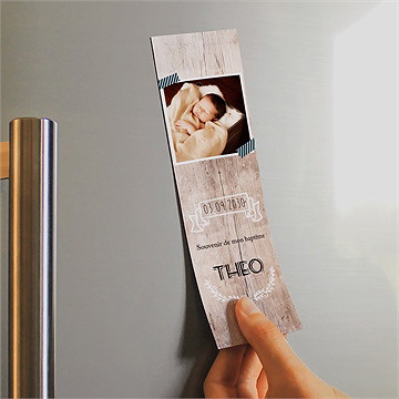 Signet baptême marque page kraft magnet - Mise en situation