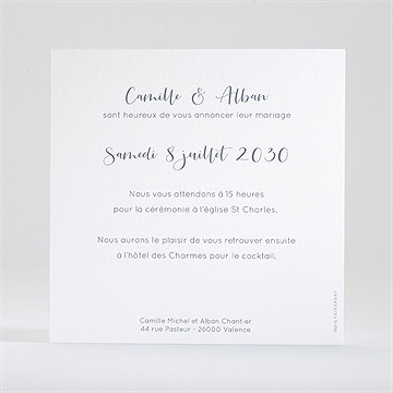 Faire-part mariage paradis sur plage - Dos de la carte