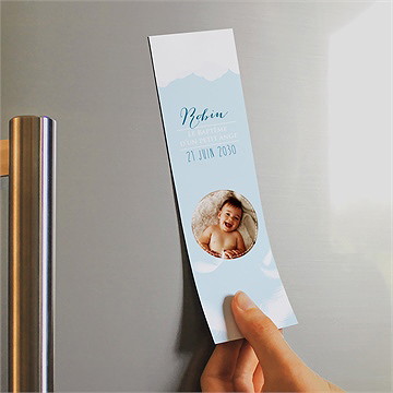 Signet baptême duvet tout en rondeur magnet - Mise en situation