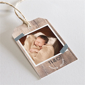 Etiquette baptême marque page kraft