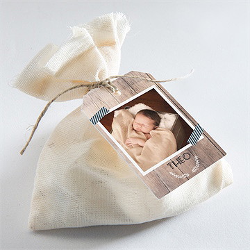 Etiquette baptême marque page kraft - Mise en situation