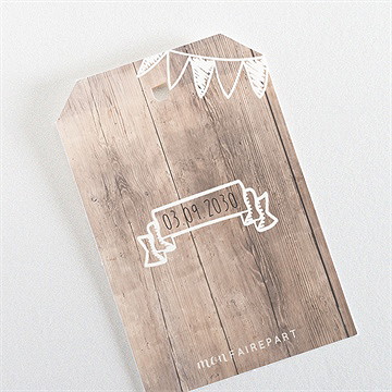 Etiquette baptême marque page kraft - Dos de l'étiquette