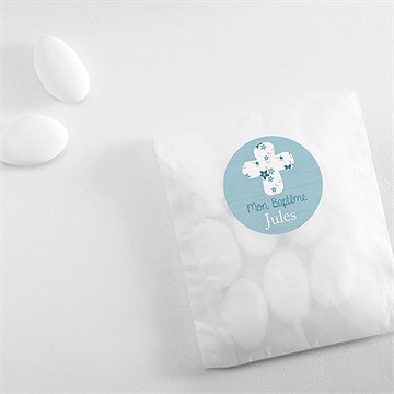 Sticker baptême noeud et croix - Mise en situation