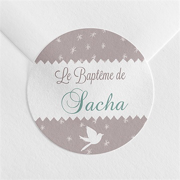 Sticker baptême colombe et banderoles