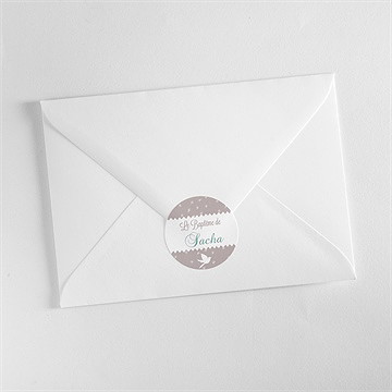 Sticker baptême colombe et banderoles - Mise en situation