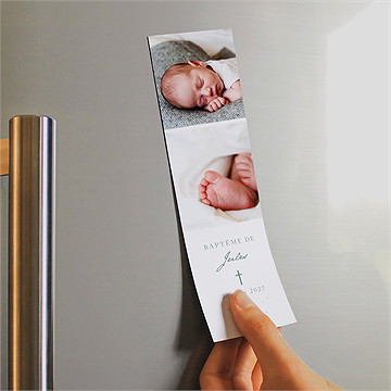 Signet baptême lumière magnet - Mise en situation