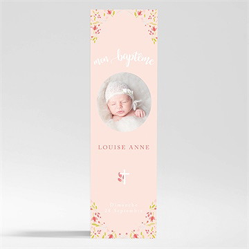 Signet baptême douceur végétale rose magnet