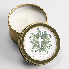 Bougie baptême grâce or