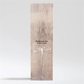 Signet baptême marque page kraft - Dos du faire-part