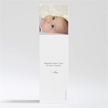 Signet baptême jolie poésie - Dos du signet