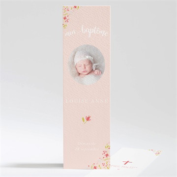 Signet baptême douceur végétale rose