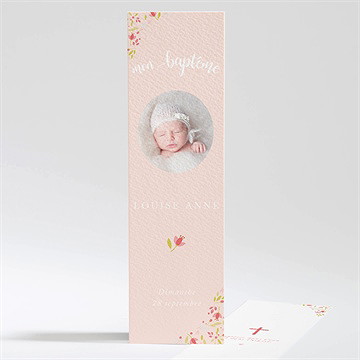 Signet baptême douceur végétale rose