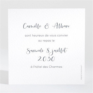 Carton d'invitation mariage paradis sur plage - Dos du carton