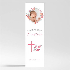 Signet baptême cadre de fleurs magnet