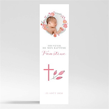 Signet baptême cadre de fleurs magnet